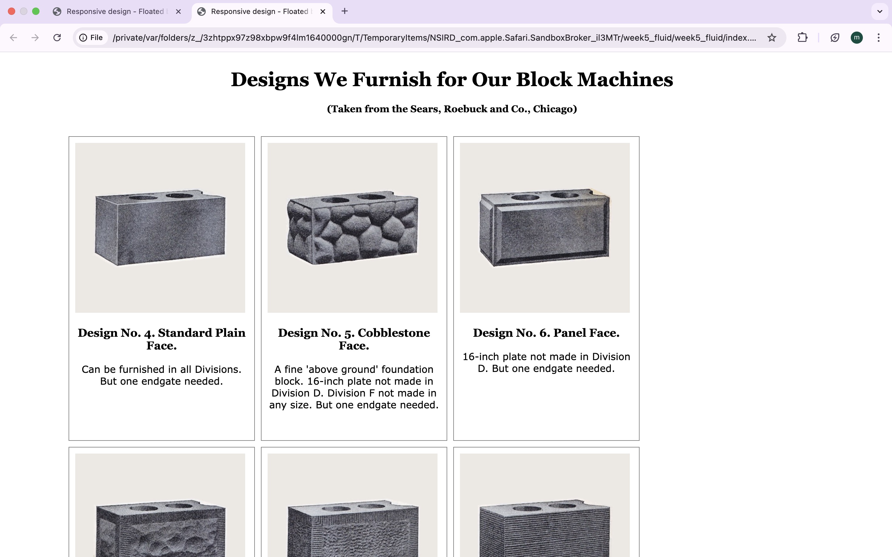 Screenshot of template website before modification